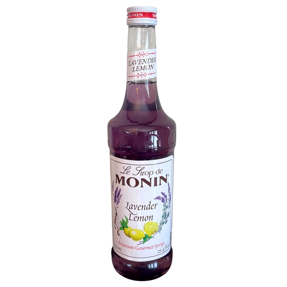 Monin Lavender Lemon Premium Gourmet Syrup | NEW | 750mL 25.4 floz Glass Bottle